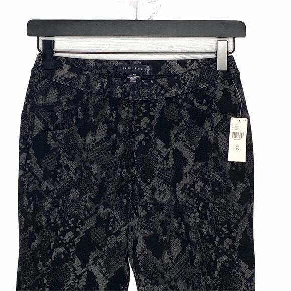NWT ANTHROPOLOGIE Sanctuary snakeskin reptile black ponte knit legging Size XS - Picture 6 of 8